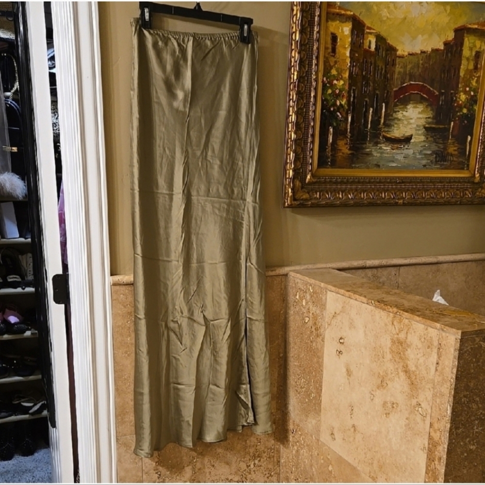 Indah Olive Green Maxi Skirt size M